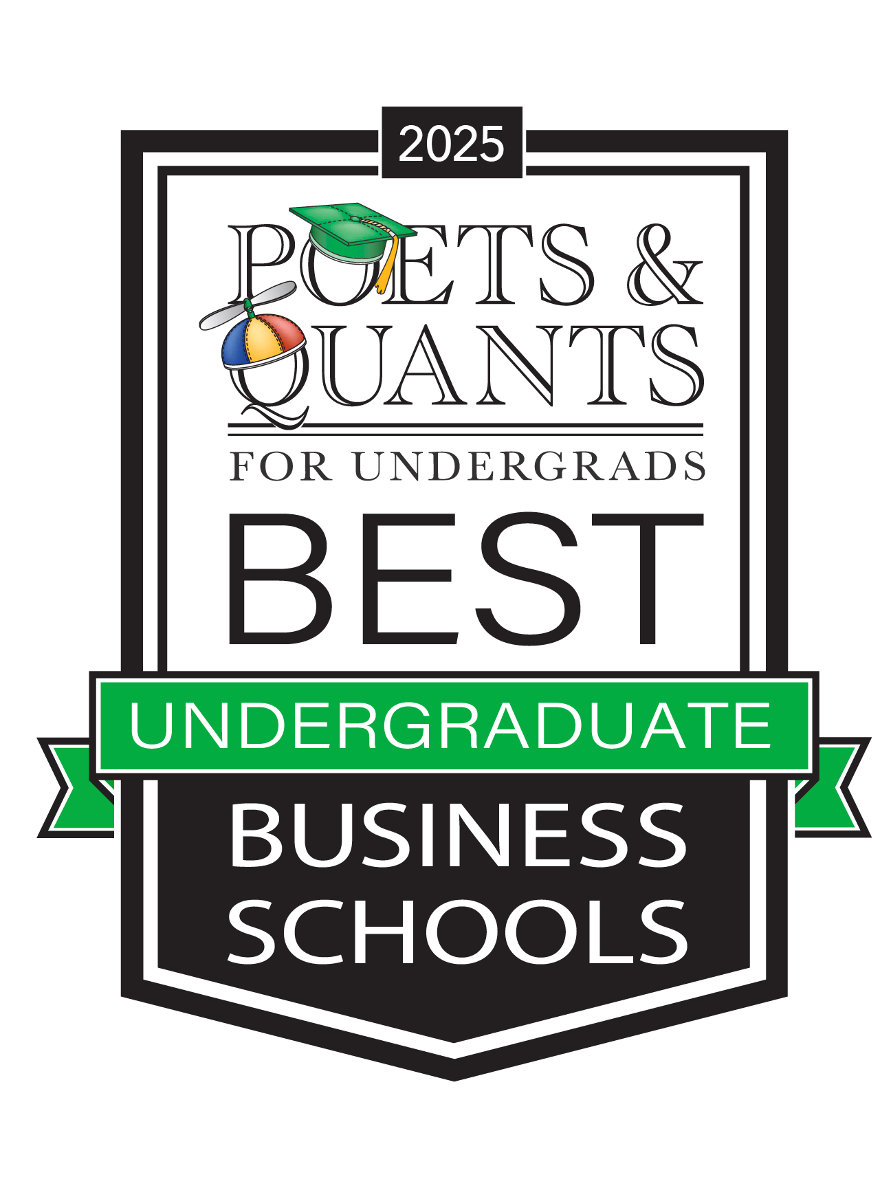 Logo for Poets & Quants, featuring the title "Best Undergraduate Business Schools" for 2025.