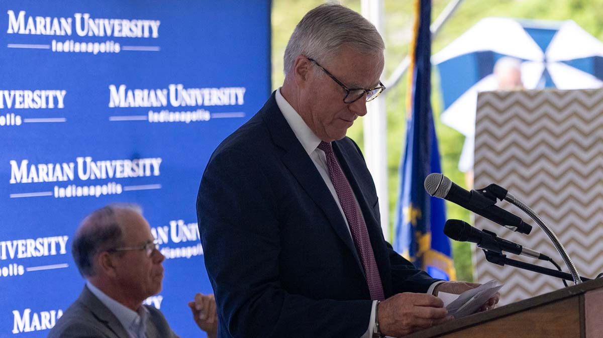 Governor Mike Braun and President Daniel Elsener