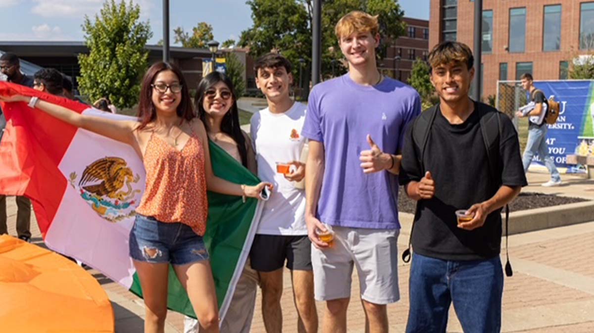 Students posing for Hispanic Heritage Month