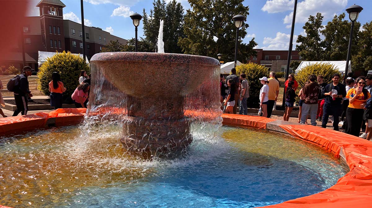 Orange dye in the fountain
