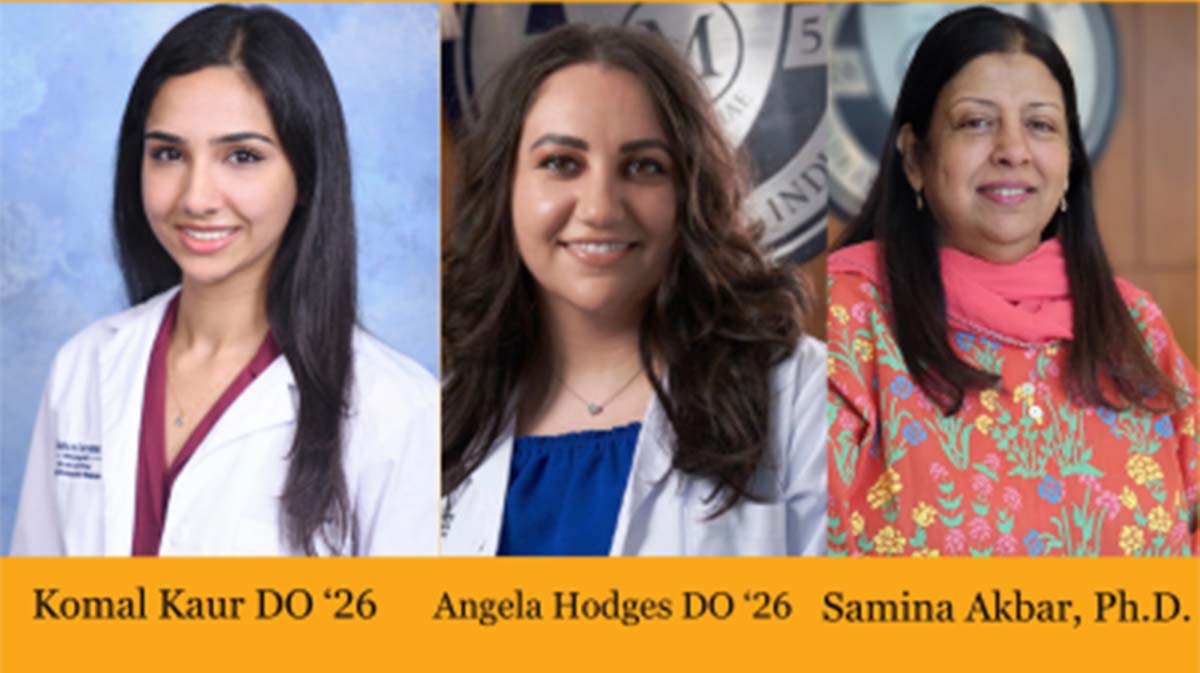 Samina Akbar, Ph.D., Komal Kaur and Angela Hodges 