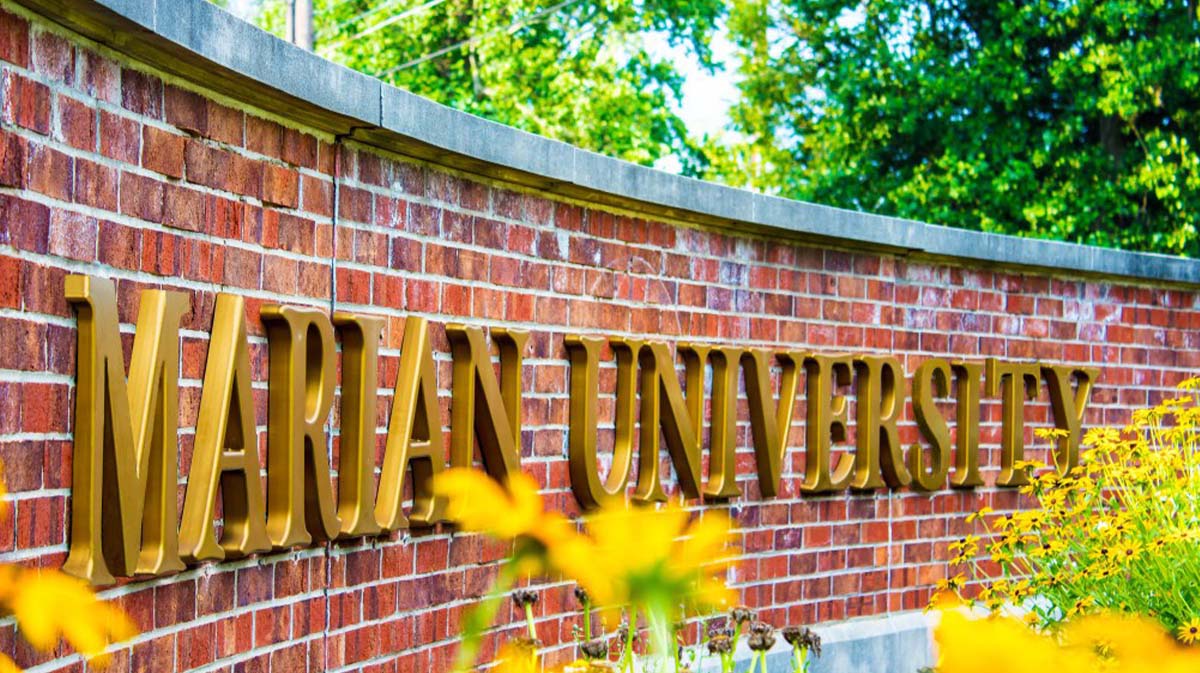 Marian University sign