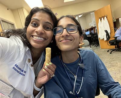 Selfie with student in the office