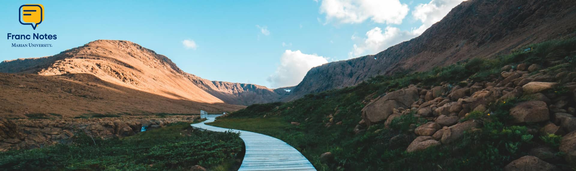 meandering path through hills and valleys