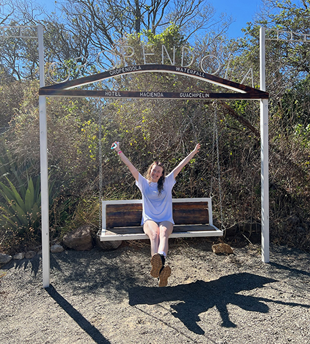 Nika on a swing
