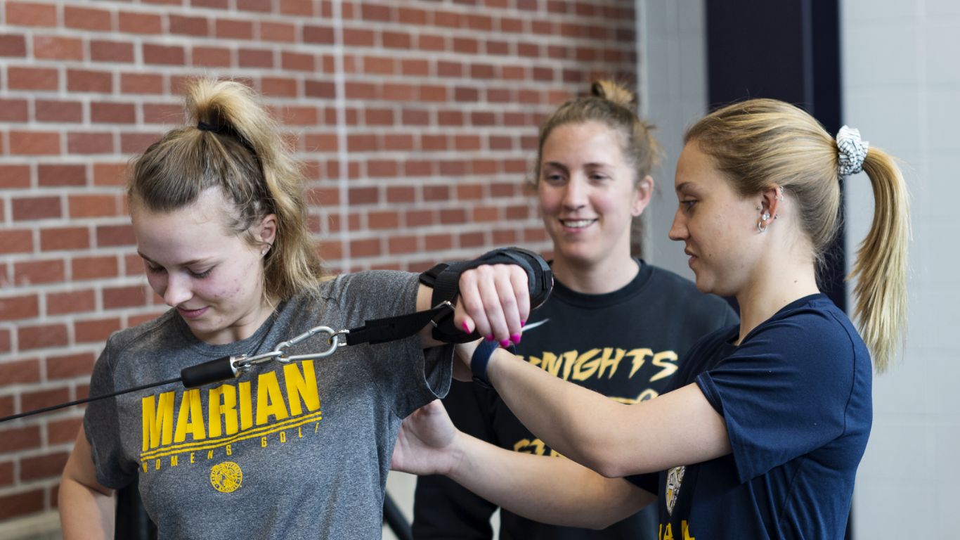 Students exercising