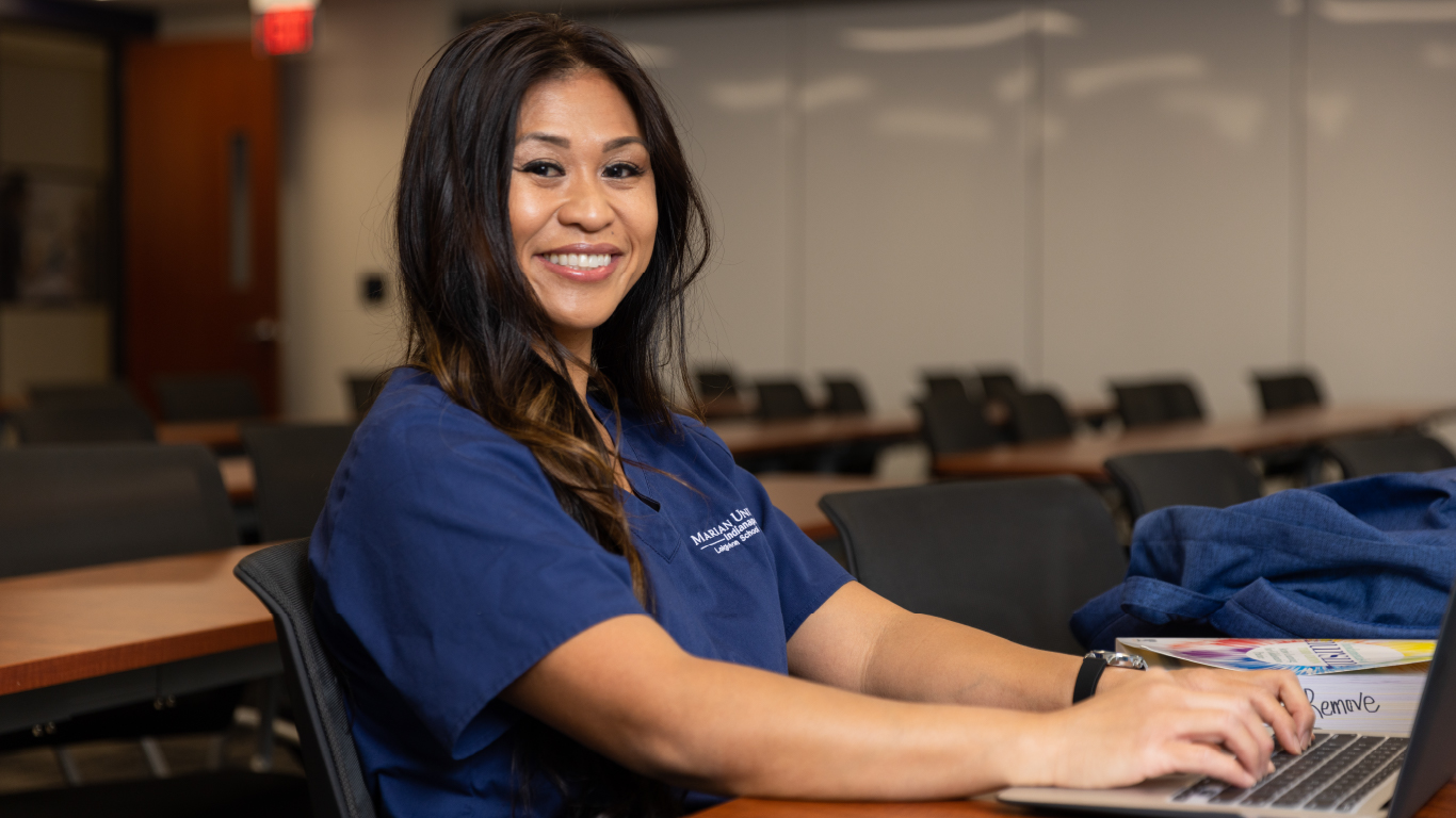 Nurse on computer