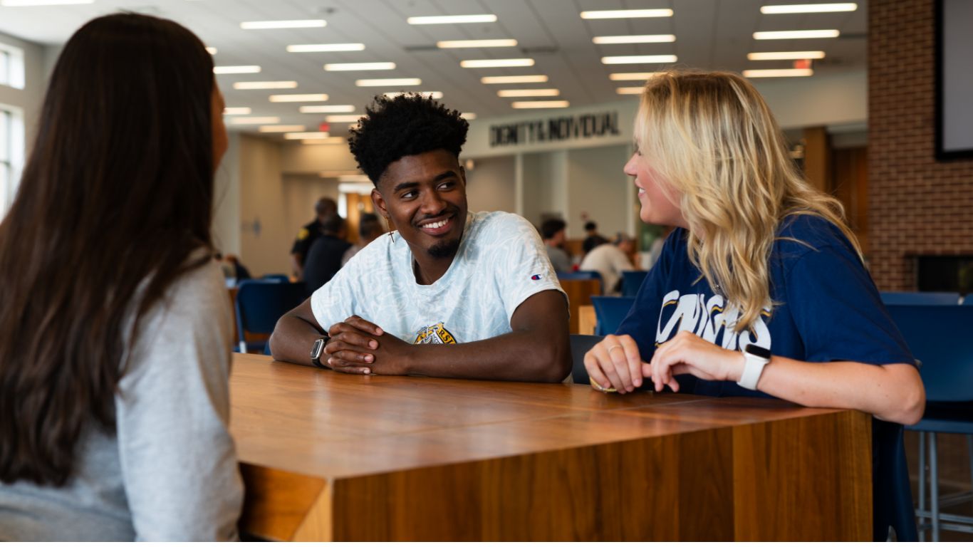 Students dining together
