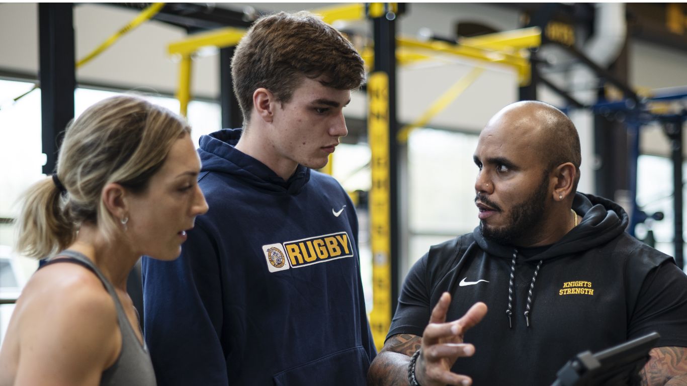 Students with Gym Coach