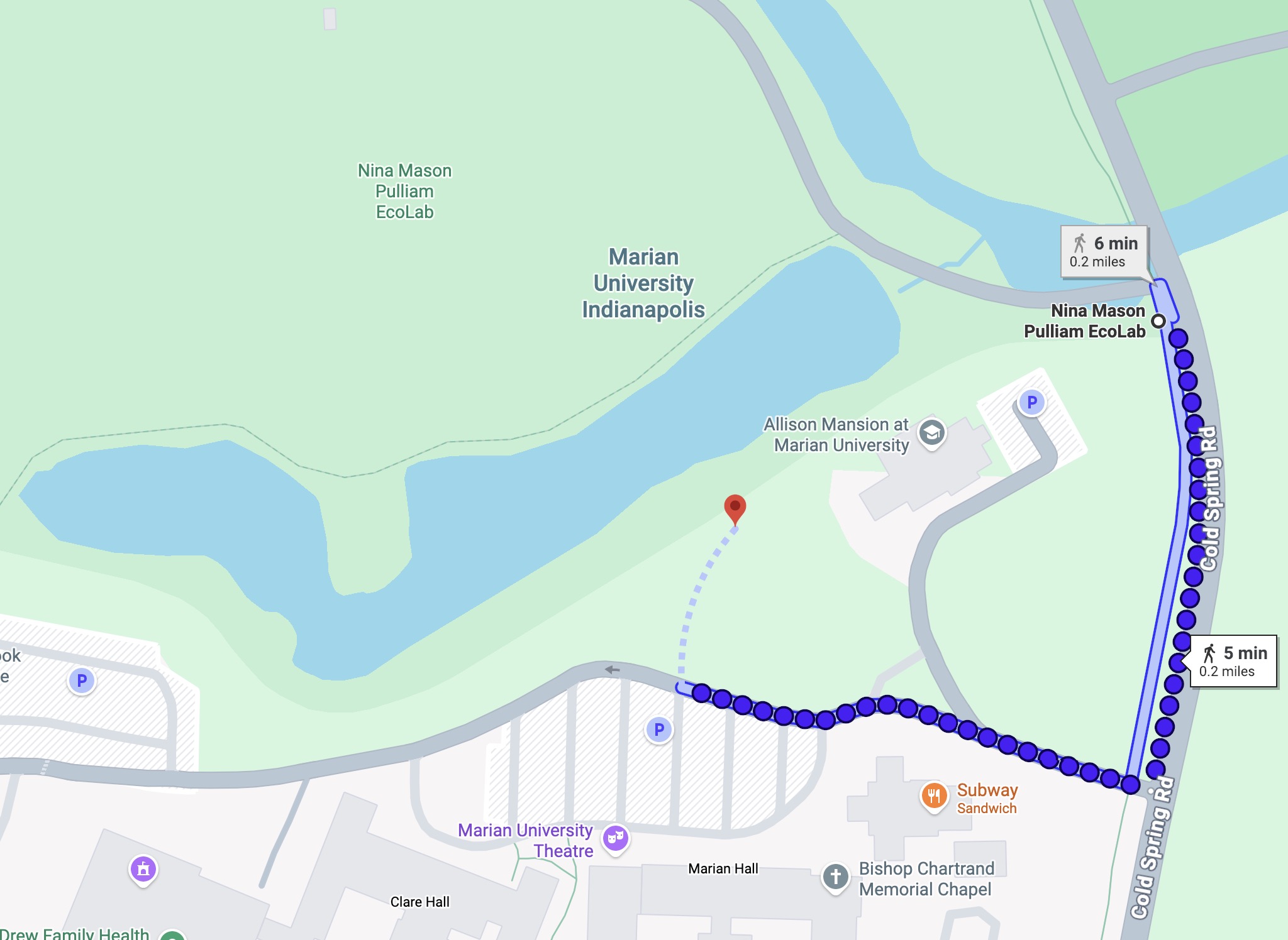 Campus map: Eco Lab to St. Francis Colonnade Garden