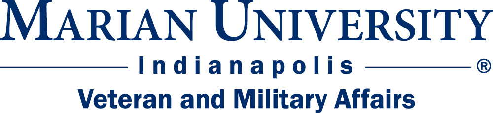 Marian University logo with a focus on the Veteran and Military Affairs program.