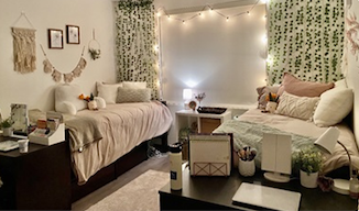 Inside a dorm room at Caito Wagner Hall