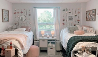 Inside a dorm room at Doyle Hall