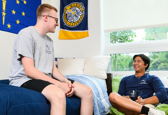 Students in an on-campus house