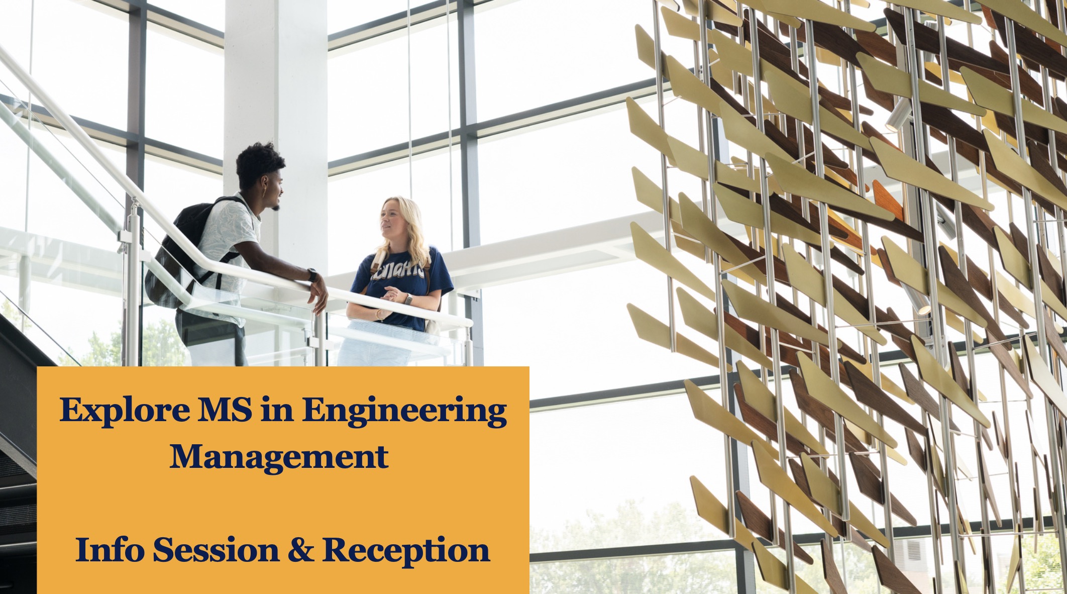 Students in engineering building