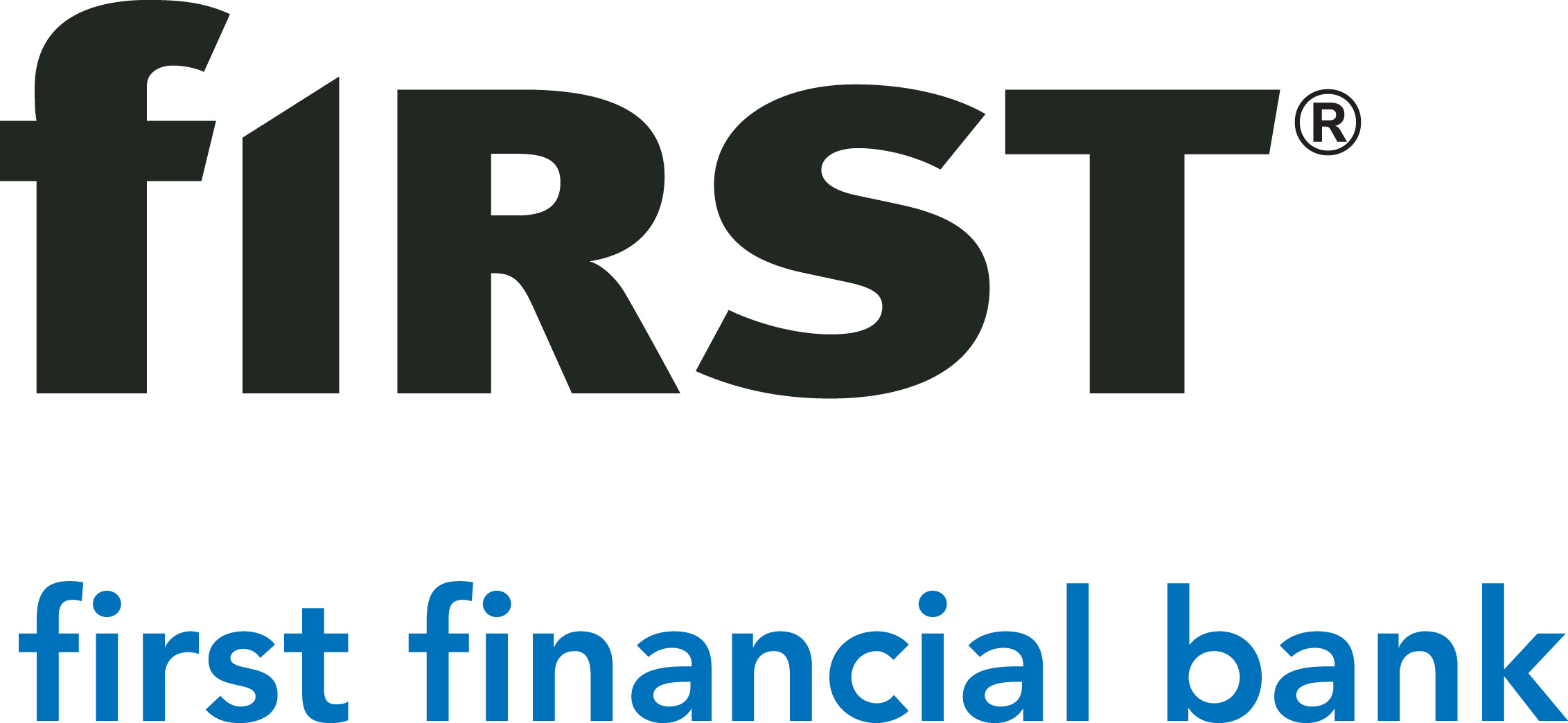 Logo for First Financial Foundation, featuring bold black and blue text with a yellow accent.