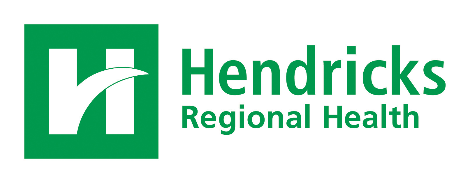 Hendricks Regional Health logo featuring a green square with a stylized 'H' and the text in bold, green font.