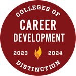 Red 2023-2024 Career Development College of Distinction Badge