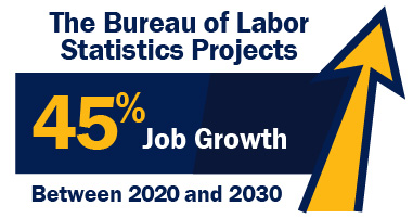 The Bureau of Labor Statistics Projects 45% Job Growth Between 2020 and 2030