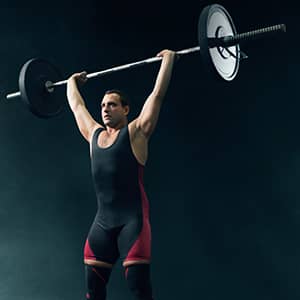 male athlete power-lifting