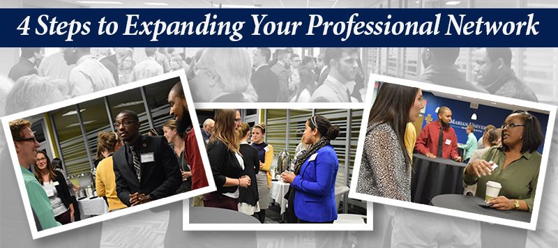 4 Steps to Expanding Your Network title with photos at networking event