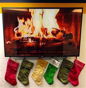 Fireplace video and stockings