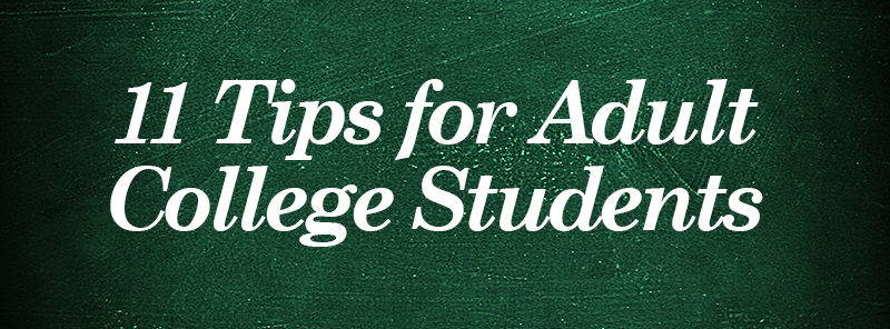 Tips for adult college students header image