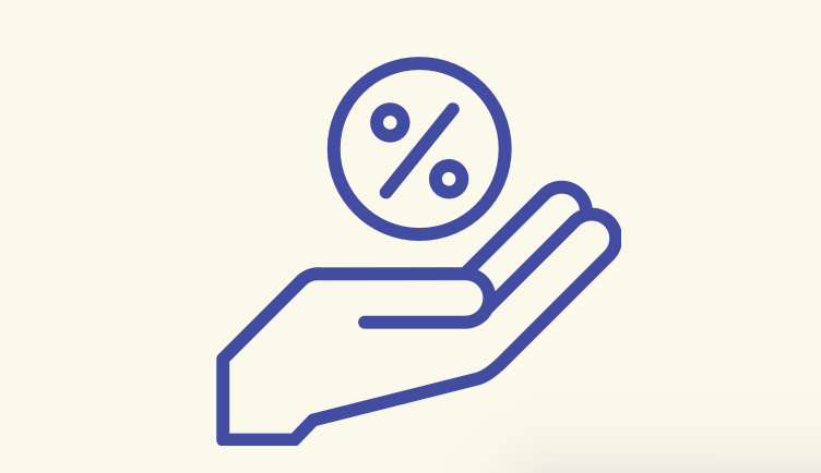 Hand Holding Percent Icon