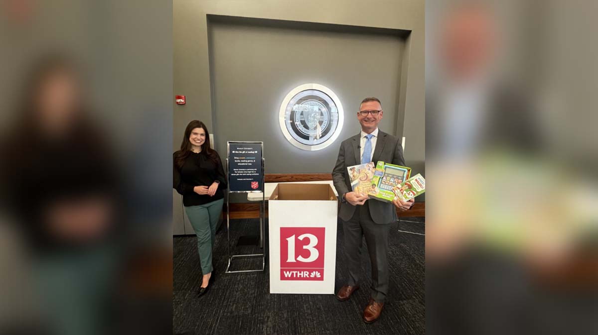 Dr. Ken Britt at channel 13 for Angel Tree segment