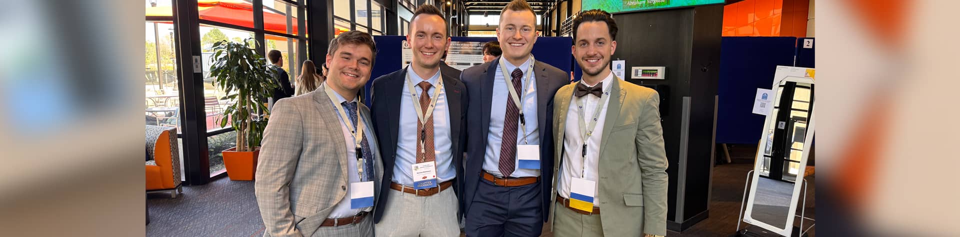 Two medical students at a networking event