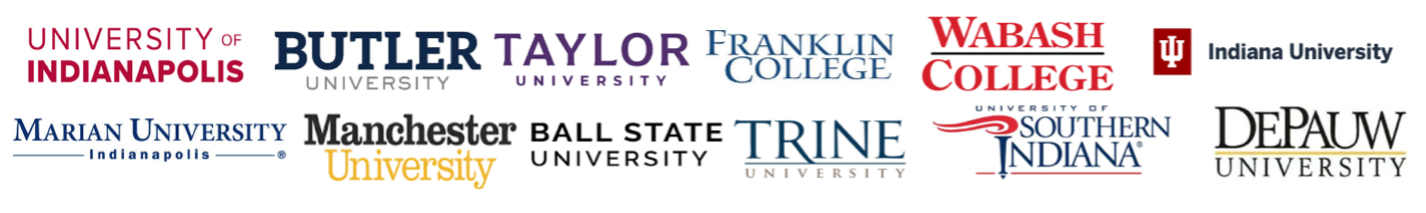 Logos of Indiana colleges