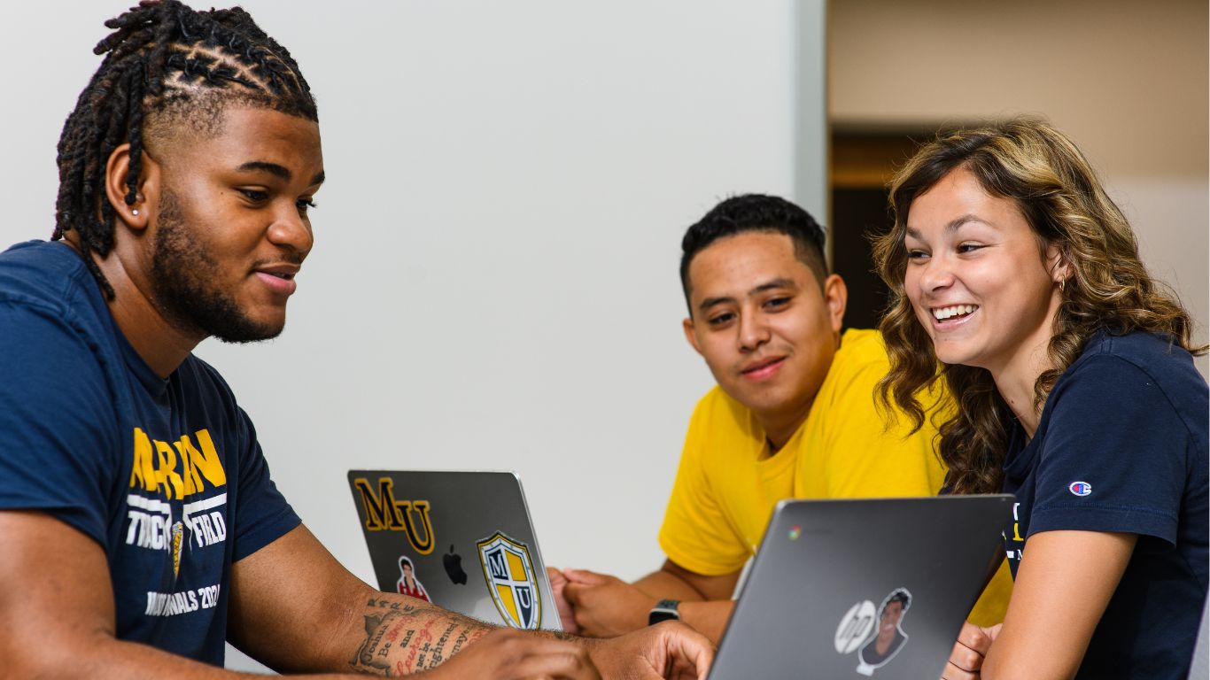 Marian University business students